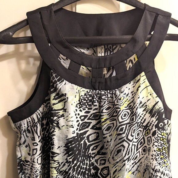 per seption concept tank top fancy cutouts black lime white New medium - Picture 4 of 6